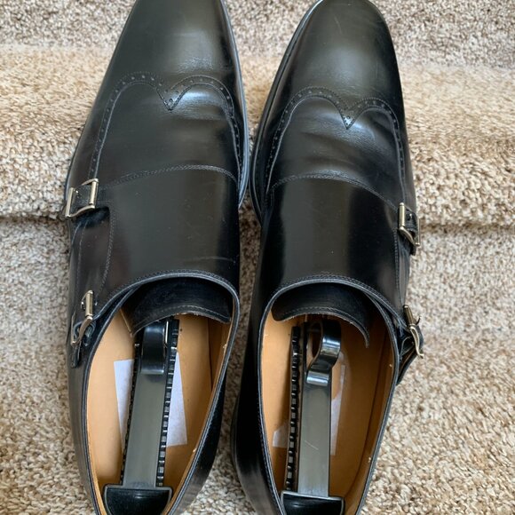Magnanni Men\'s Black Double Monk Strap Shoes. main image 10